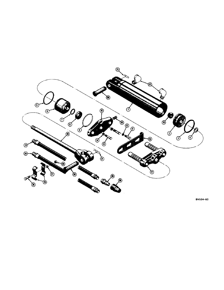 Схема запчастей Case 310D - (132) - B3785AA REMOTE HYDRAULIC CYLINDER (07) - HYDRAULIC SYSTEM