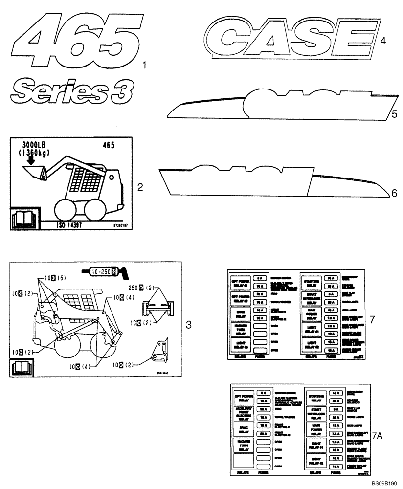 Схема запчастей Case 465 - (09-59) - DECALS (09) - CHASSIS