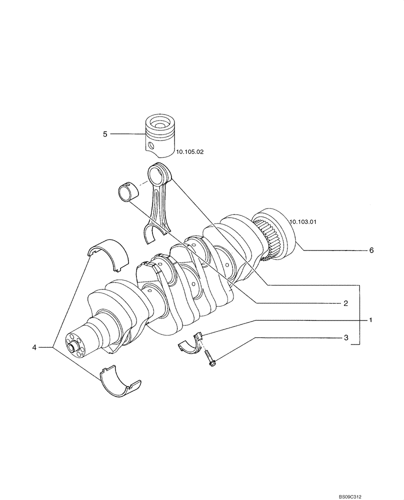 Схема запчастей Case 650L - (10.105.01) - PISTONS - CONNECTING ROD (10) - ENGINE