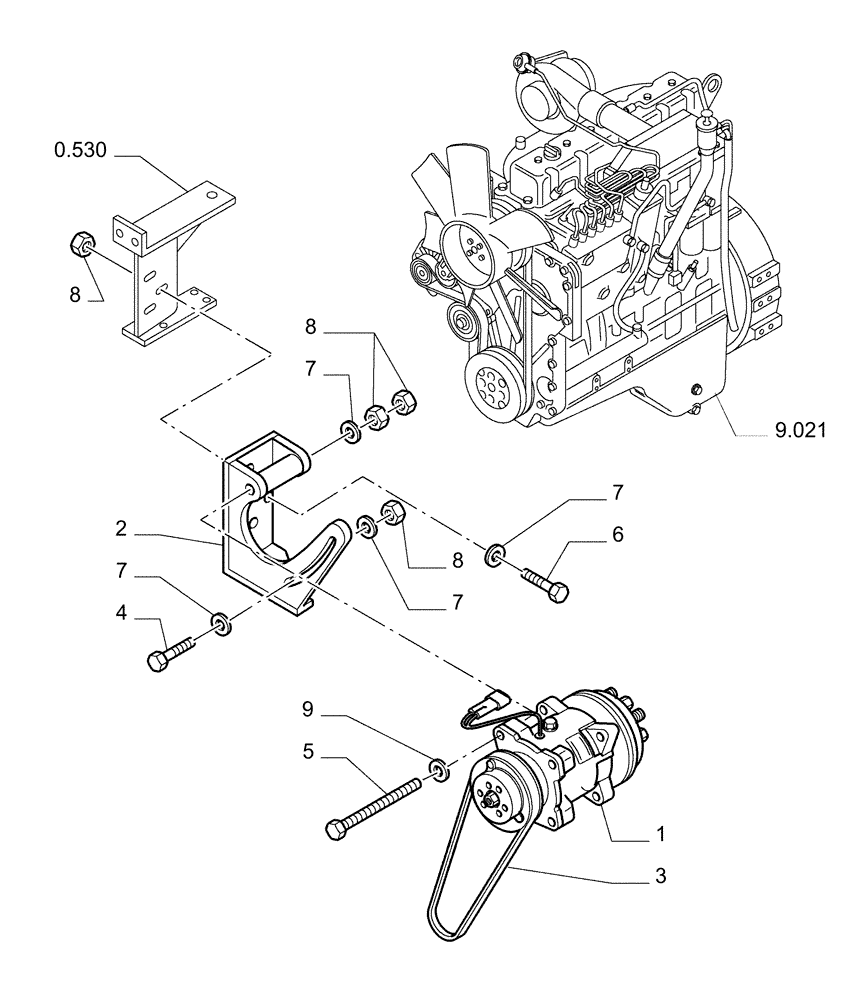 Схема запчастей Case 1850K LT - (9.653[03]) - AIR CONDITIONING - COMPRESSOR - OPTIONAL CODE 76078133 (19) - OPTIONS