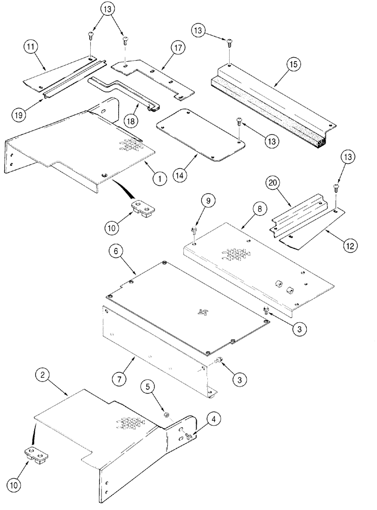 Схема запчастей Case 750H - (09-16) - PLATES, FLOOR PLATES, STEP (09) - CHASSIS