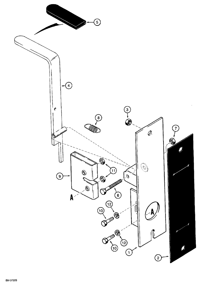 Схема запчастей Case 921 - (9-056) - ROTARY WINDOW LOCK (09) - CHASSIS/ATTACHMENTS