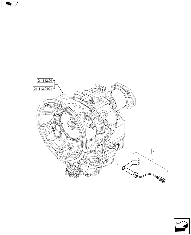 Схема запчастей Case 580SN WT - (55.020.02) - VAR - 423061 - ELECTRICAL PARTS - TRANSMISSION - 4WD POWERSHIFT S TYPE (55) - ELECTRICAL SYSTEMS