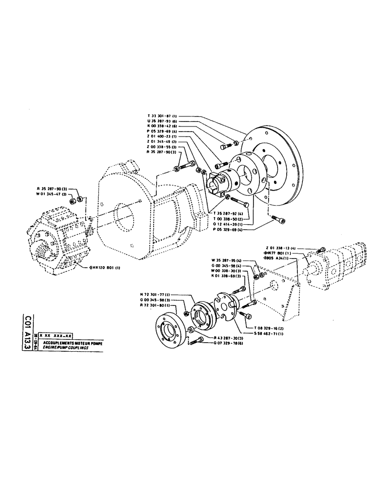 Схема запчастей Case 160CL - (082) - ENGINE/PUMP COUPLINGS (01) - ENGINE