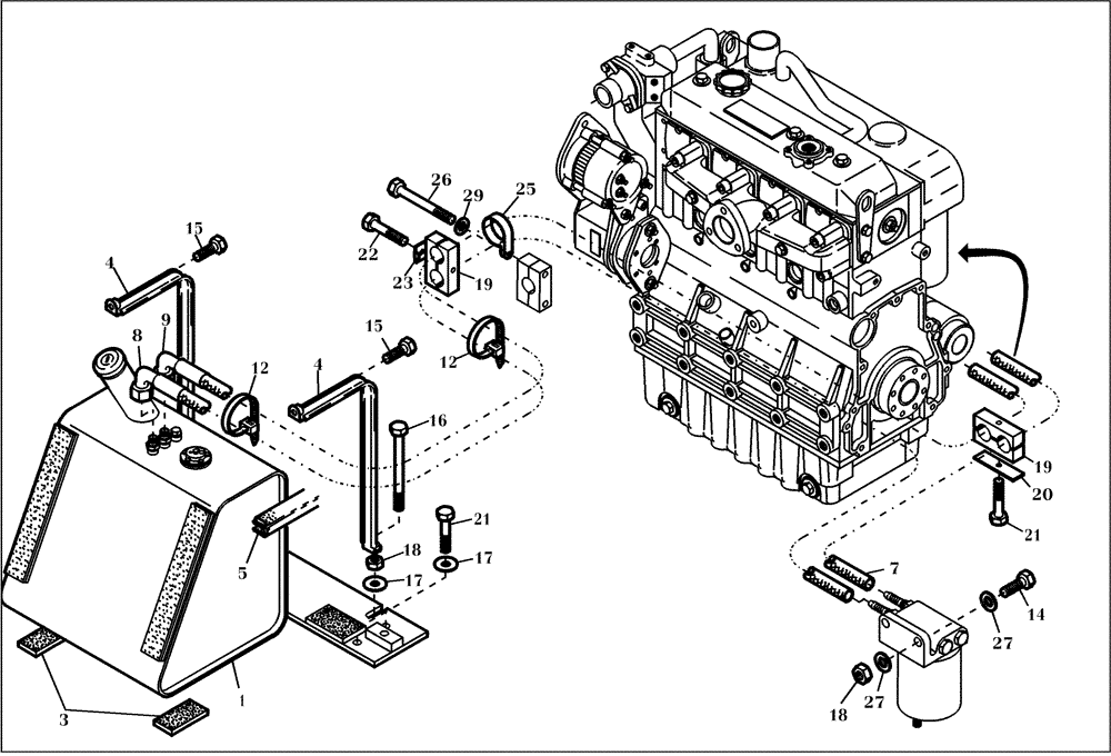 Схема запчастей Case 21D - (13.300[001]) - FUEL SYSTEM (S/N 561101-UP) No Description