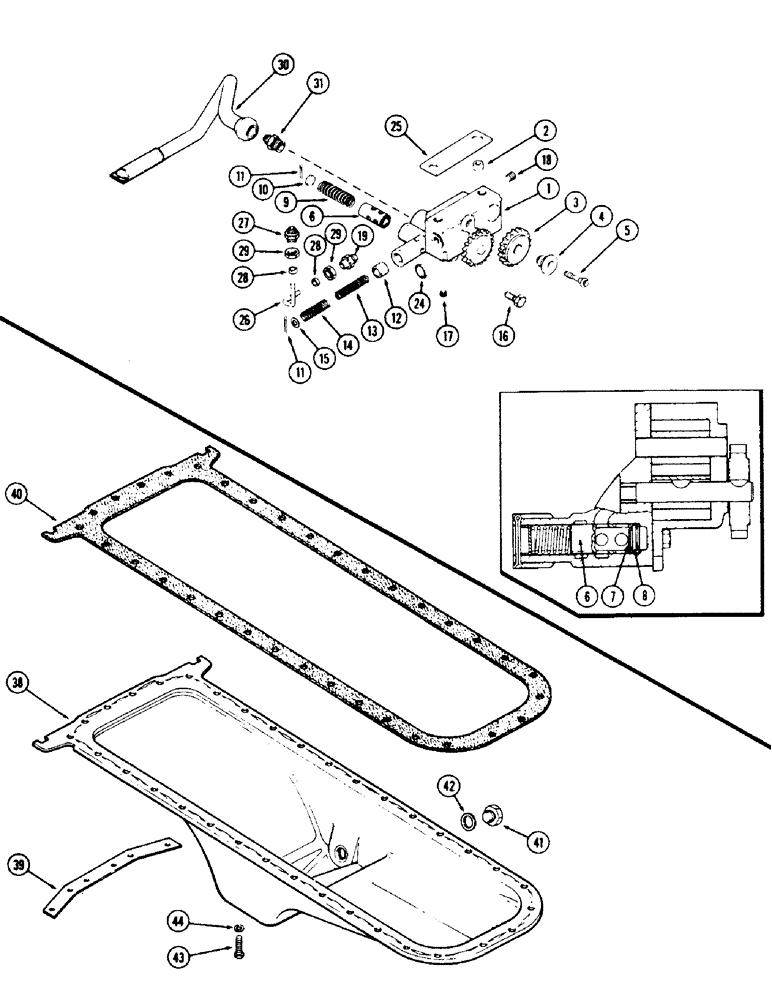 Схема запчастей Case 40 - (028) - OIL PUMP, 504BDT ENGINE (10) - ENGINE