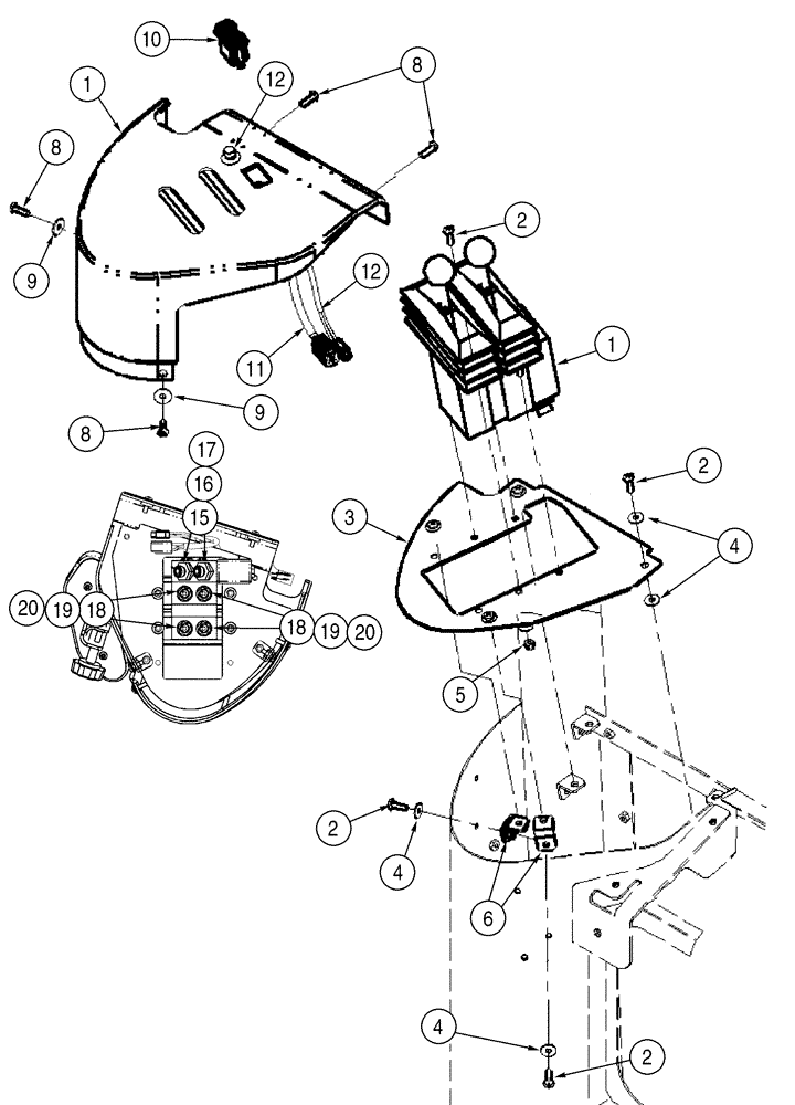 Схема запчастей Case 521D - (08-42) - HYDRAULICS - LOADER CONTROL (08) - HYDRAULICS