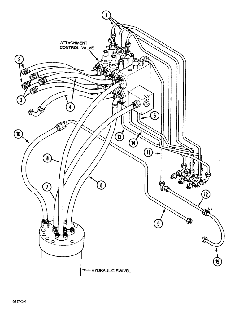 Схема запчастей Case 888 - (1-20) - PICTORIAL INDEX, HYDRAULIC CONTROL CIRCUIT (00) - PICTORIAL INDEX