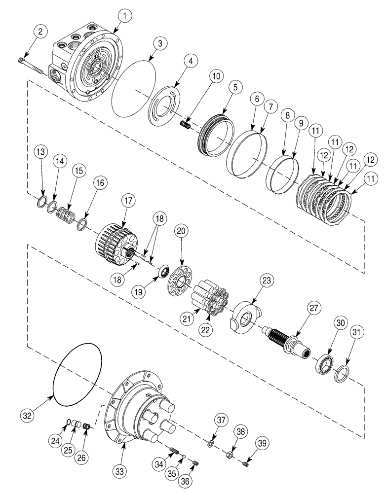 Схема запчастей Case 6030 - (05-03) - MOTOR, TRACK DRIVE HYDRAULIC MOTOR (11) - TRACKS/STEERING