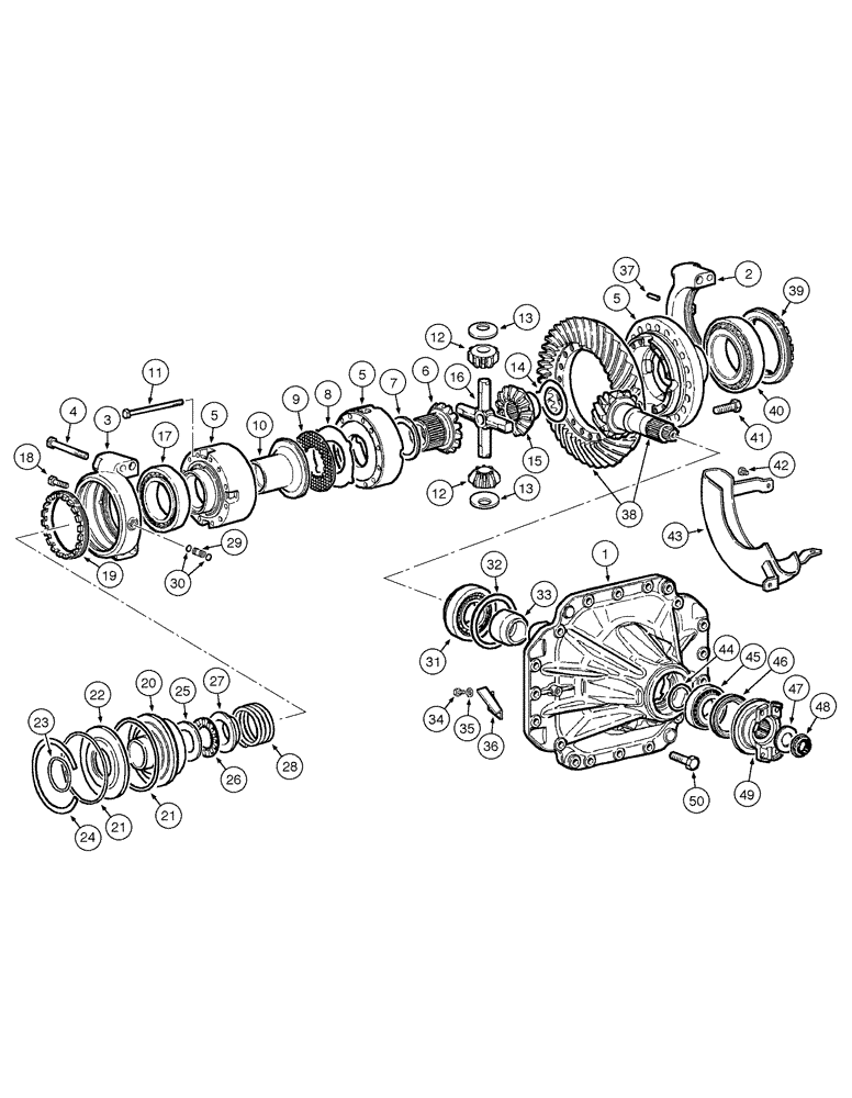 Схема запчастей Case 885 - (06-62[01]) - REAR AXLE GRAZIANO - DIFFERENTIAL (06) - POWER TRAIN