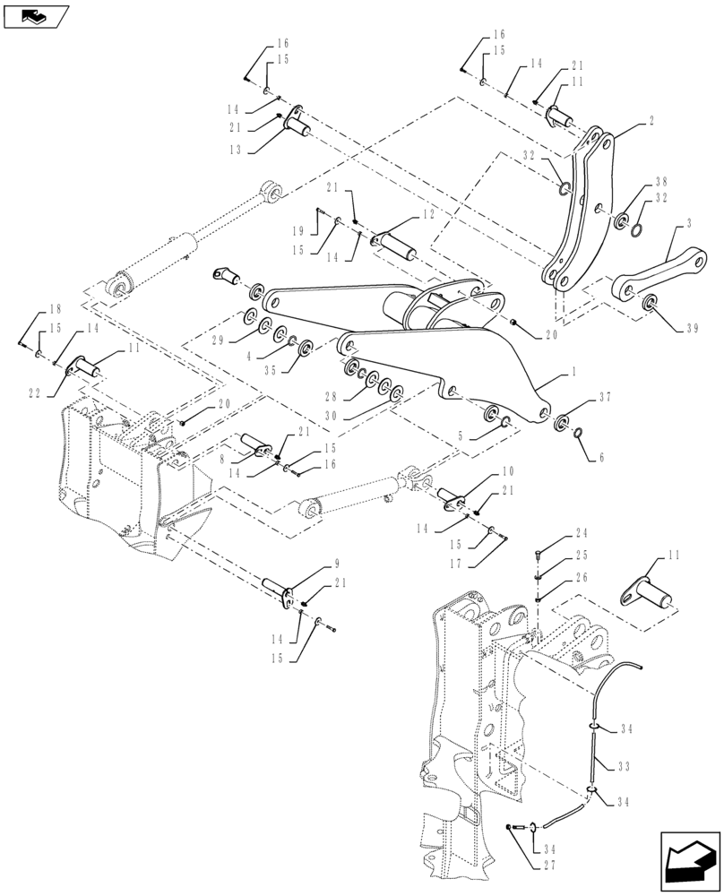 Схема запчастей Case 721F - (39.105.AM[01]) - FRAME, LOADER LIFT (XR LOADER) (39) - FRAMES AND BALLASTING