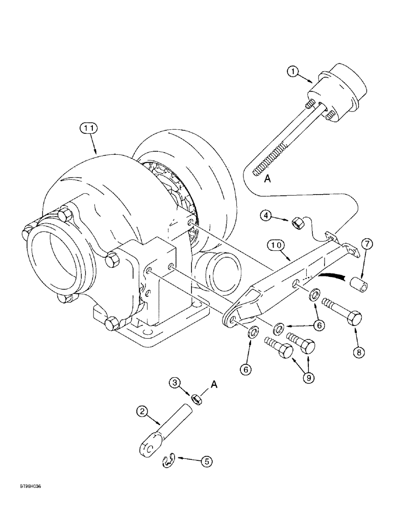 Схема запчастей Case 9010B - (2-048) - WASTEGATE ACTUATOR, 4TA-390 EMISSIONS CERTIFIED ENGINE, *P.I.N. DAC01#2001 AND AFTER (02) - ENGINE