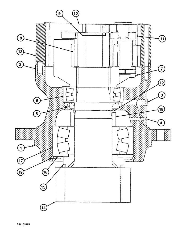 Схема запчастей Case 9030B - (8-188) - SWING REDUCTION GEAR ASSEMBLY (08) - HYDRAULICS