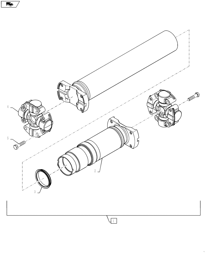 Схема запчастей Case 1021F - (21.315.01[01]) - CENTER DRIVE SHAFT ASSEMBLY, 4 SPEED (21) - TRANSMISSION