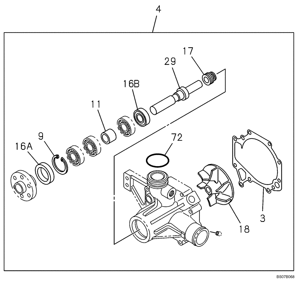 Схема запчастей Case CX460 - (02-27) - WATER PUMP SYSTEM (02) - ENGINE