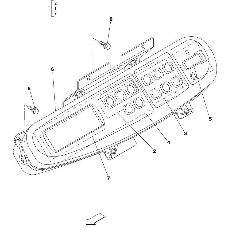 Схема запчастей Case CX350 - (04-035-00[01]) - SIDE INSTRUMENT PANEL (05) - STEERING