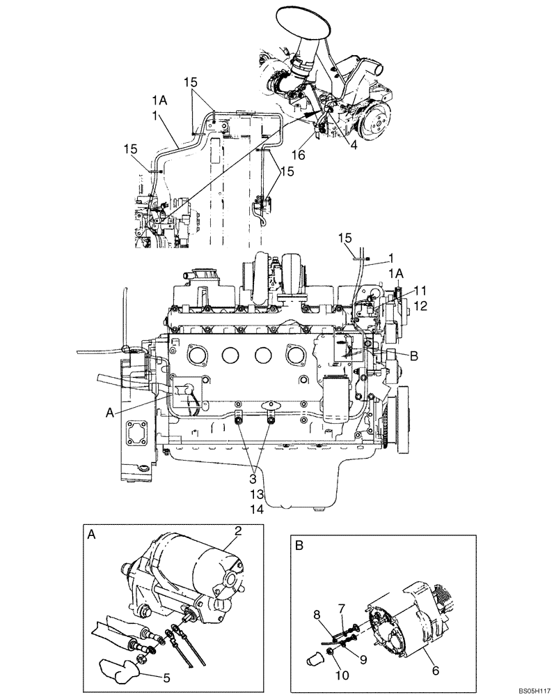 Схема запчастей Case 850K - (04-09) - HARNESS, ENGINE (RIGHT-HAND SIDE) - ALTERNATOR (04) - ELECTRICAL SYSTEMS