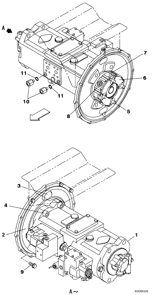 Схема запчастей Case CX210B - (08-03) - PUMP ASSY, HYDRAULIC - STANDARD - COUPLING (08) - HYDRAULICS