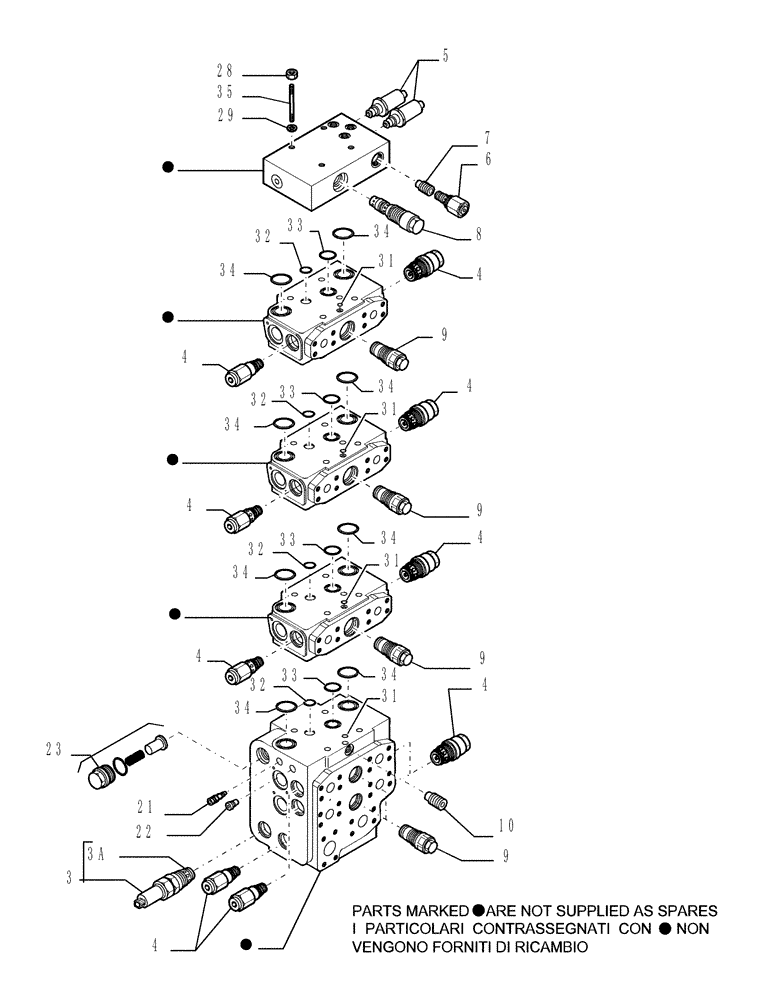 Схема запчастей Case 1850K - (9.437[02]) - PAT EQUIPMENT CONTROL VALVE (5 SECTIONS) - OPTIONAL CODE 784866001 (19) - OPTIONS