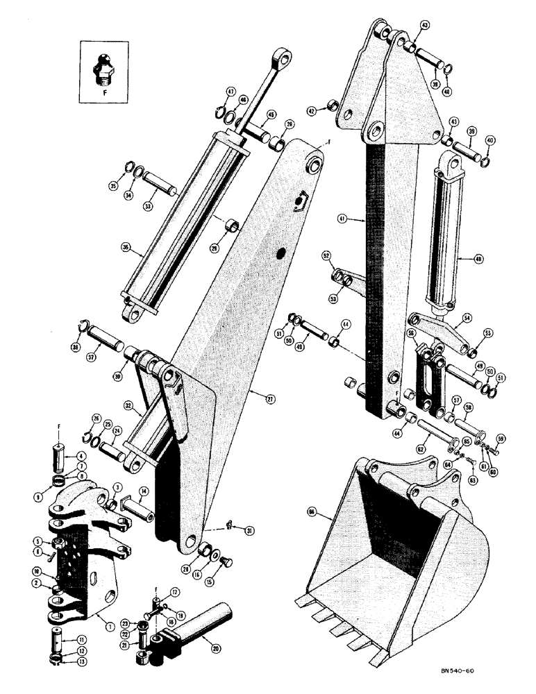 Схема запчастей Case 420C - (268) - TOWER, BOOM, DIPPER ARM, AND BUCKETS (09) - BOOMS