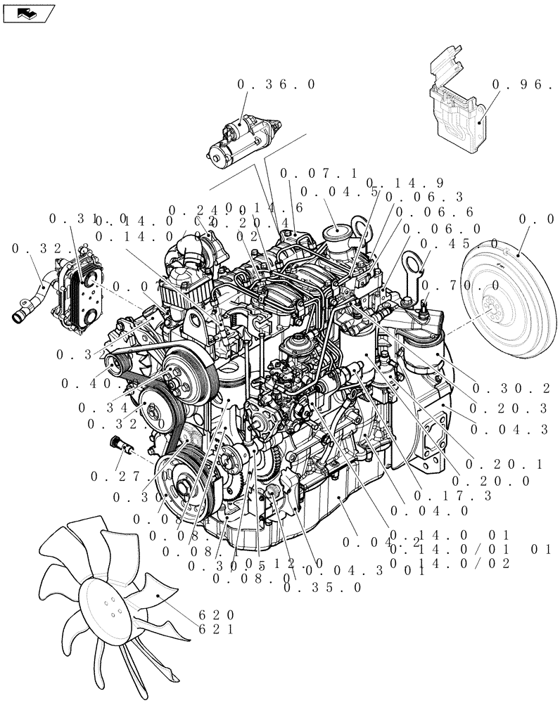 Схема запчастей Case 221E - (SEC. 01) - ENGINE (00) - GENERAL