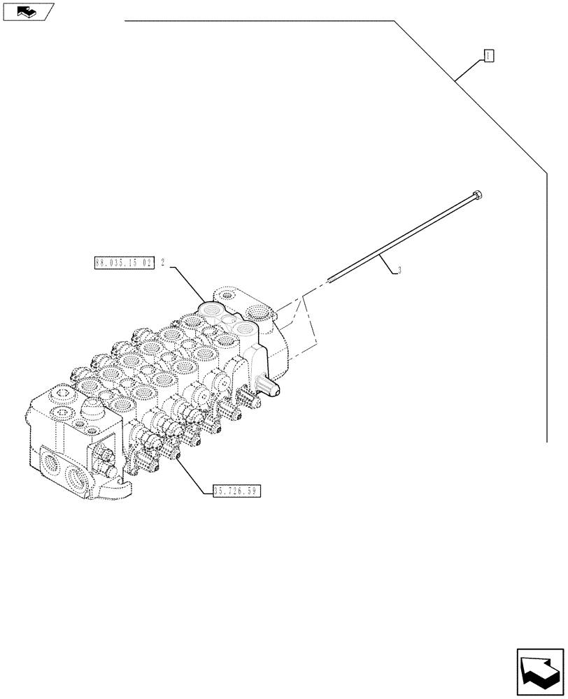 Схема запчастей Case 580SN - (88.035.15[01]) - DIA KIT, BI-AUX, BACKHOE VALVE SECTION, PILOT CONTROLS, EXTENDABLE DIPPER (88) - ACCESSORIES