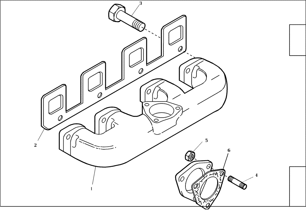 Схема запчастей Case 221D - (95.041[001]) - EXHAUST MANIFOLD (S/N 581101-UP) (10) - ENGINE