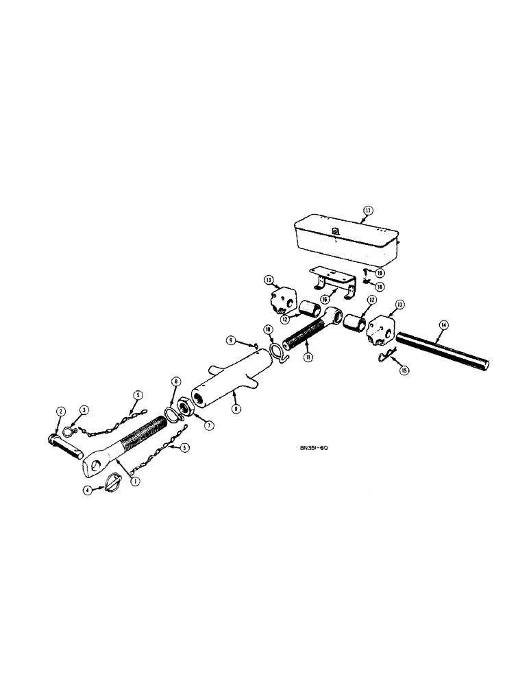 Схема запчастей Case 420BD - (148) - EAGLEHITCH TURNBUCKLE AND TOOL BOX, THREE-POINT HITCH 