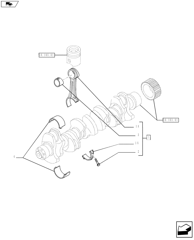 Схема запчастей Case F2CFE614D A004 - (10.105.02) - CONNECTING ROD ENGINE (504254664) (10) - ENGINE