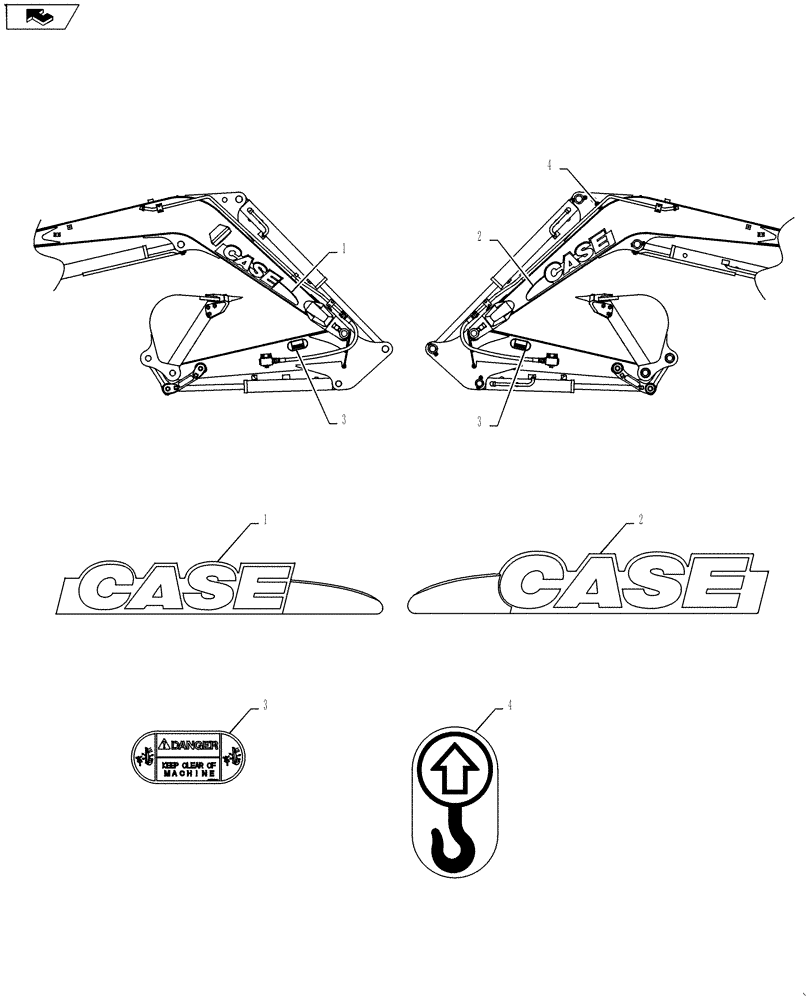 Схема запчастей Case CX27B ASN - (90.108.27) - NAME PLATE INSTALL (ATTACHMENT) (90) - PLATFORM, CAB, BODYWORK AND DECALS