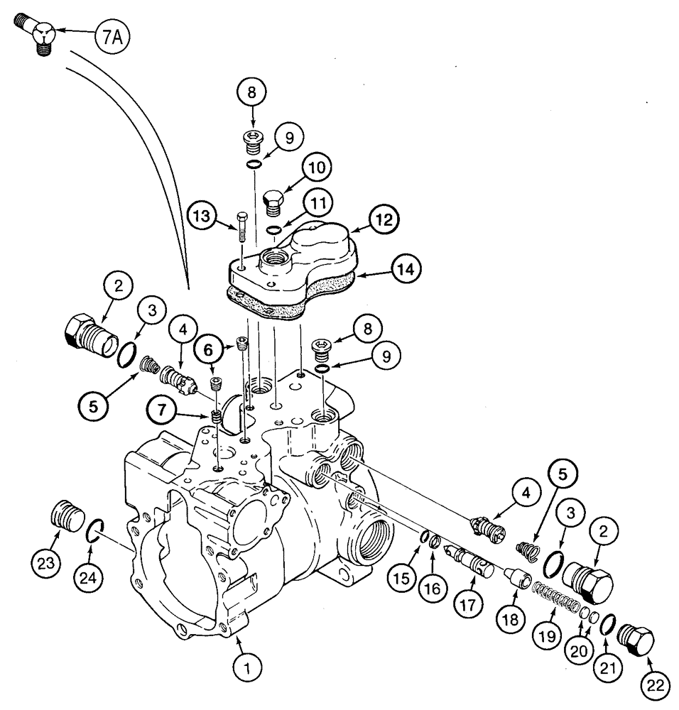 Схема запчастей Case 75XT - (06-15) - PUMP, TANDEM (06) - POWER TRAIN