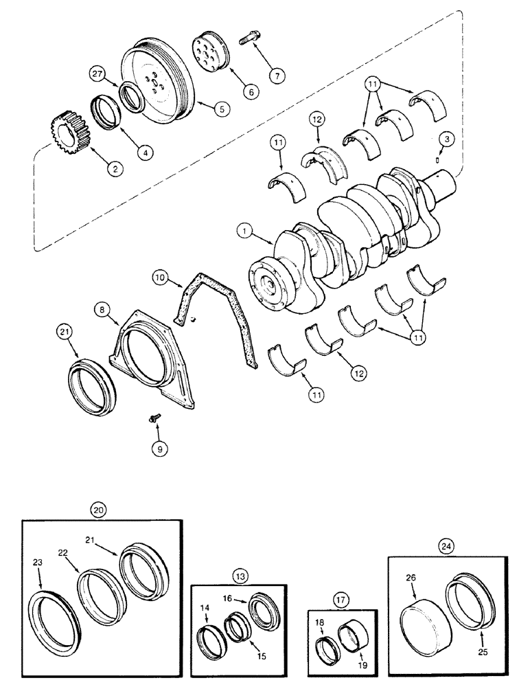 Схема запчастей Case 580SK - (2-58) - CRANKSHAFT (02) - ENGINE