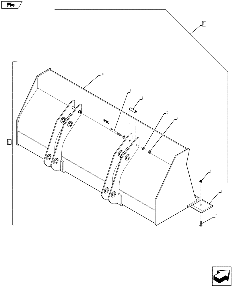 Схема запчастей Case 590SN - (88.082.07) - DIA KIT, BUCKET 96 IN LLGP (88) - ACCESSORIES