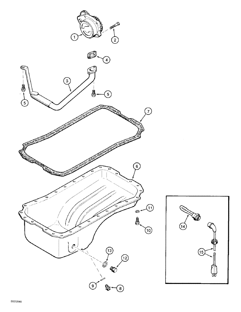 Схема запчастей Case 480F LL - (2-24) - OIL PUMP AND OIL PAN, 4-390 ENGINE (02) - ENGINE