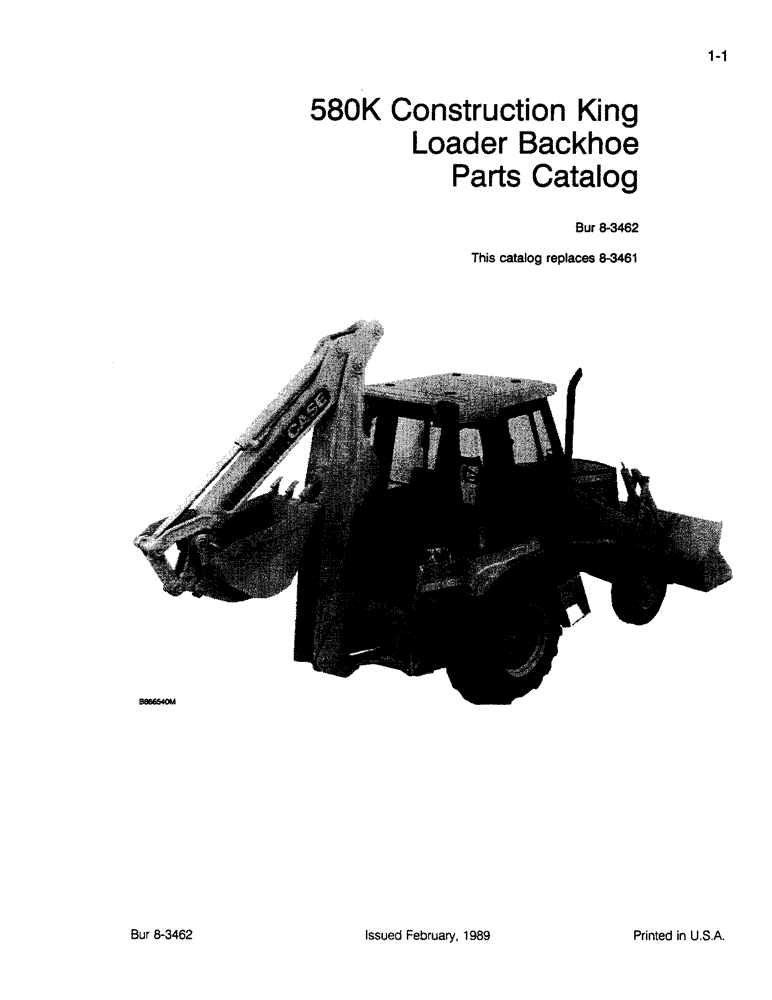 Схема запчастей Case 580K - (01-001) - 580K CONSTRUCTION KING LOADER BACKHOE PARTS CATALOG (00) - PICTORIAL INDEX