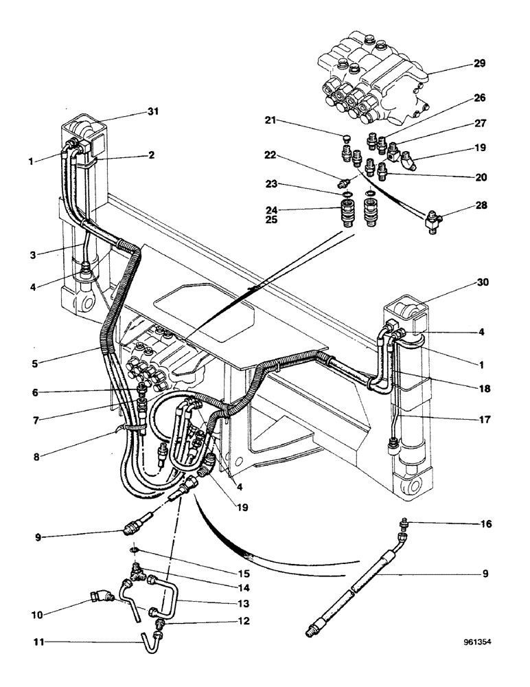 Схема запчастей Case 580G - (243C) - SIDESHIFT BACKHOE - STABILIZER CYLINDER HYDRAULIC CIRCUIT- FROM NO. 3.947.280 UP TO NO. 3.948.949 (08) - HYDRAULICS