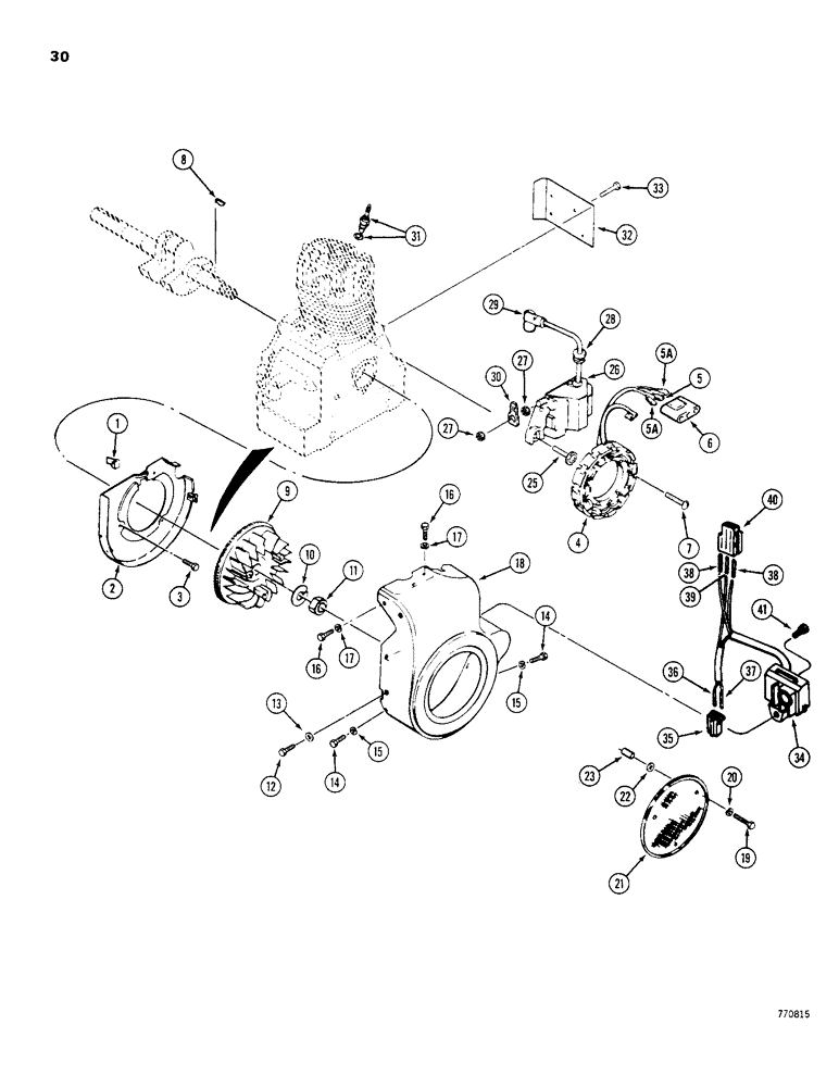 Схема запчастей Case 1816B - (30) - ENGINE FLYWHEEL AND IGNITION (10) - ENGINE