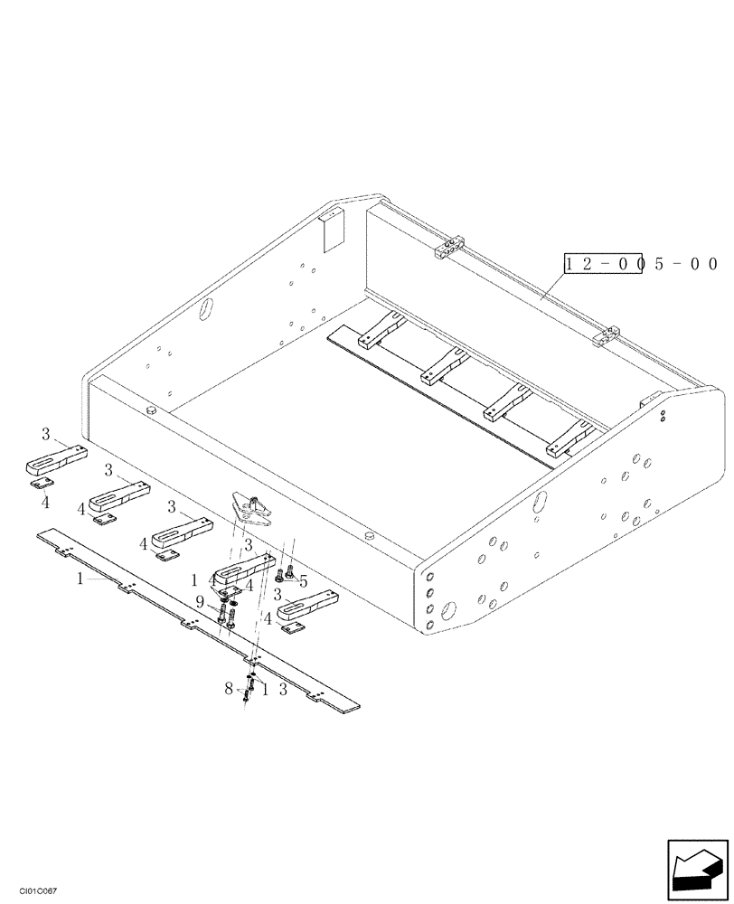 Схема запчастей Case SV216 - (12-006-00[01]) - SCRAPERS - IF USED (09) - CHASSIS/ATTACHMENTS