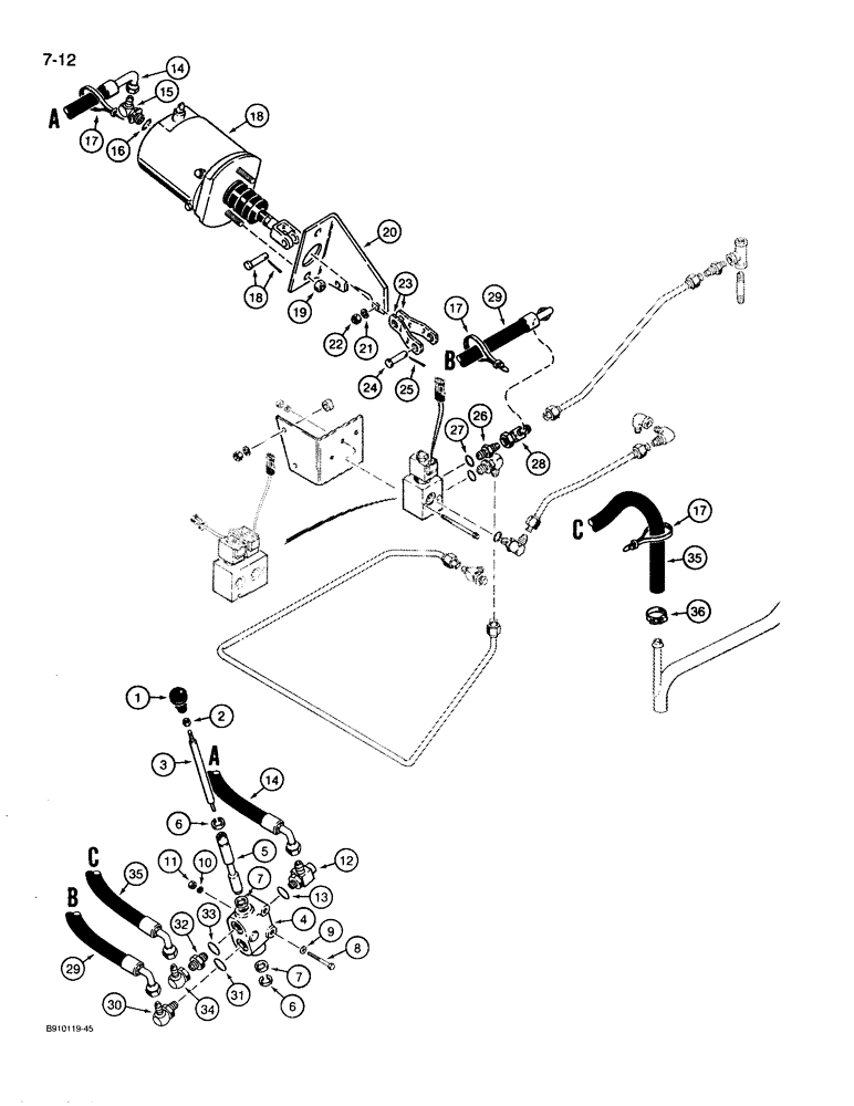 Схема запчастей Case 780D - (7-12) - PARKING BRAKE HYDRAULIC CIRCUIT (07) - BRAKES