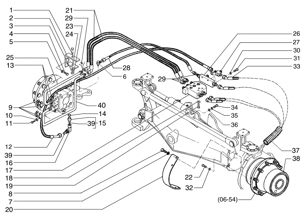 Схема запчастей Case 865 AWD - (08-026[01]) - FRONT WHEEL DRIVE HYDRAULIC CIRCUIT (08) - HYDRAULICS