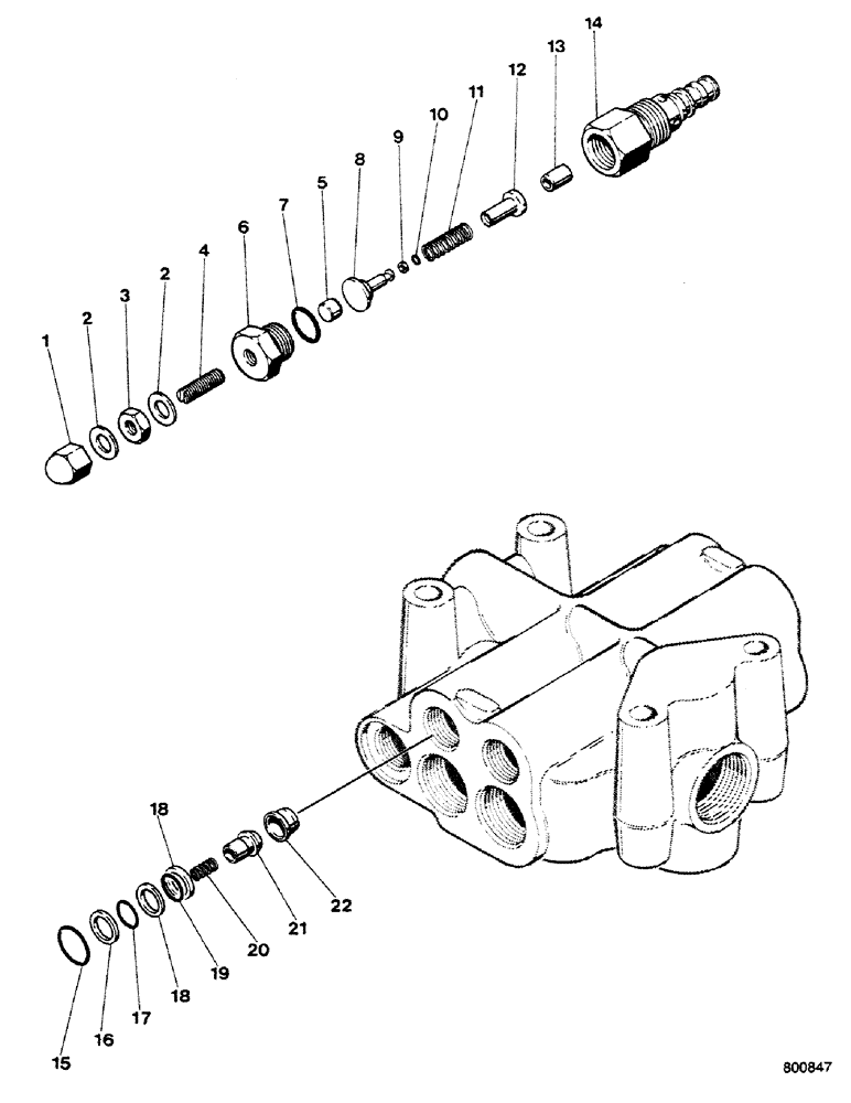 Схема запчастей Case 580G - (282) - LOADER CONTROL VALVE - SECONDARY RELIEF VALVE (08) - HYDRAULICS