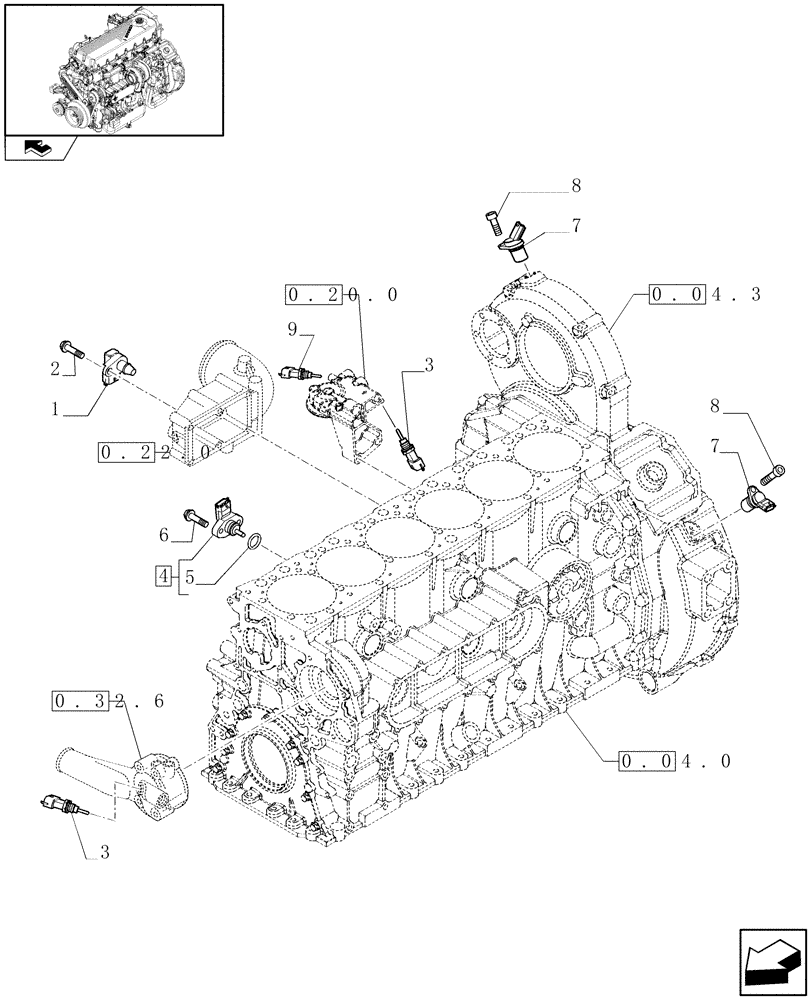 Схема запчастей Case F2CE9684H E010 - (0.17.1) - MOTOR SENSORS (504135967 - 504270473) 