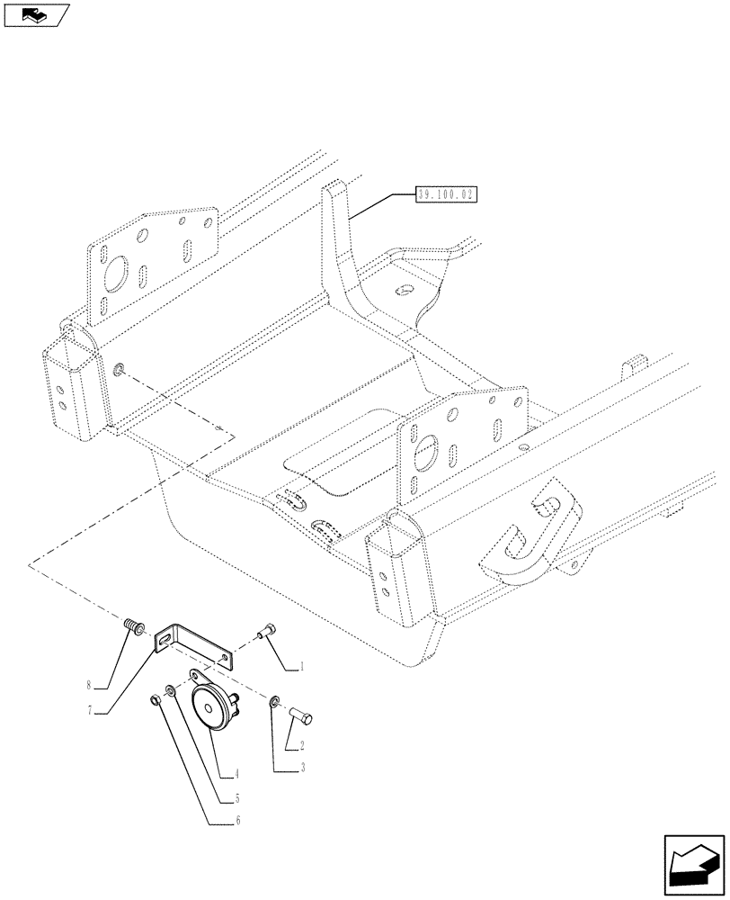 Схема запчастей Case 590SN - (55.408.02) - ELECTRICAL - HORN ASSY, N SERIES (55) - ELECTRICAL SYSTEMS