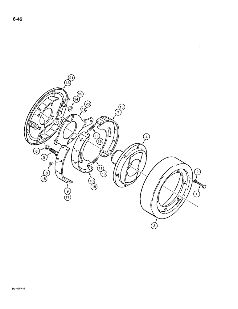 Схема запчастей Case 780D - (6-46) - TRANSMISSION PARKING BRAKE, 2W & 4WD MODELS (06) - POWER TRAIN