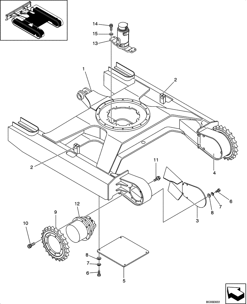 Схема запчастей Case CX36 - (05-02[00]) - UNDERCARRIAGE (CX36 ASN PX11 - 08901) (11) - TRACKS/STEERING