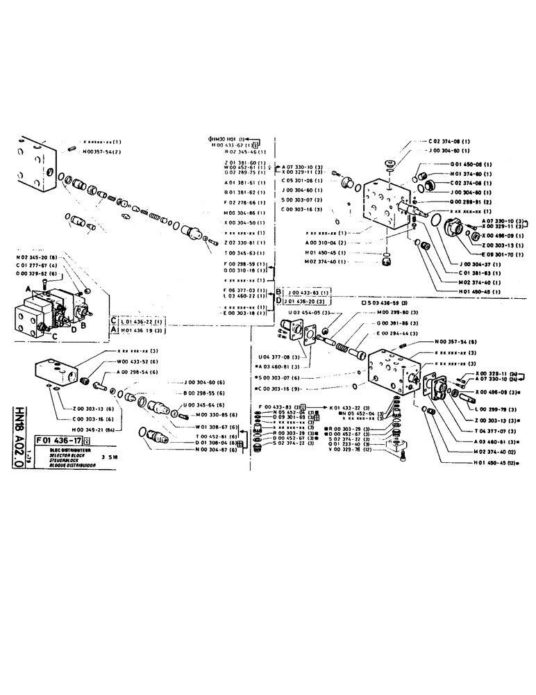 Схема запчастей Case LC80M - (073) - SELECTOR BLOCK 