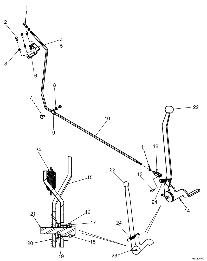 Схема запчастей Case 435 - (03-02A) - CONTROLS - THROTTLE; IF USED (03) - FUEL SYSTEM