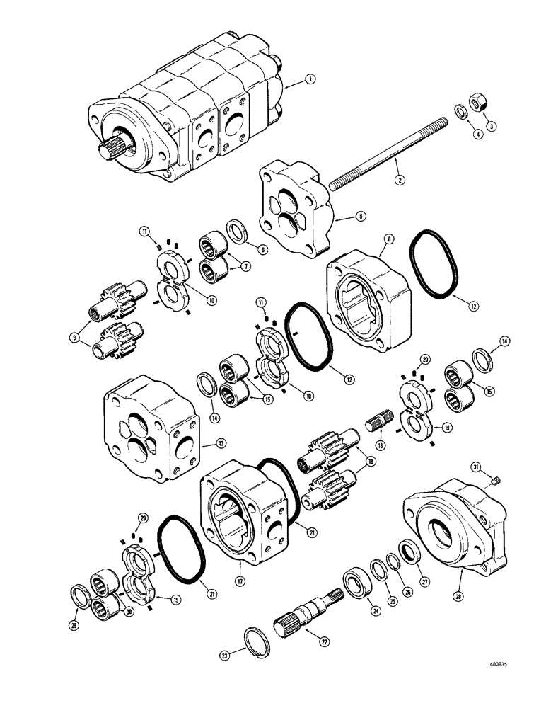 Схема запчастей Case 680CK - (254) - L26379 EQUIPMENT PUMP (35) - HYDRAULIC SYSTEMS