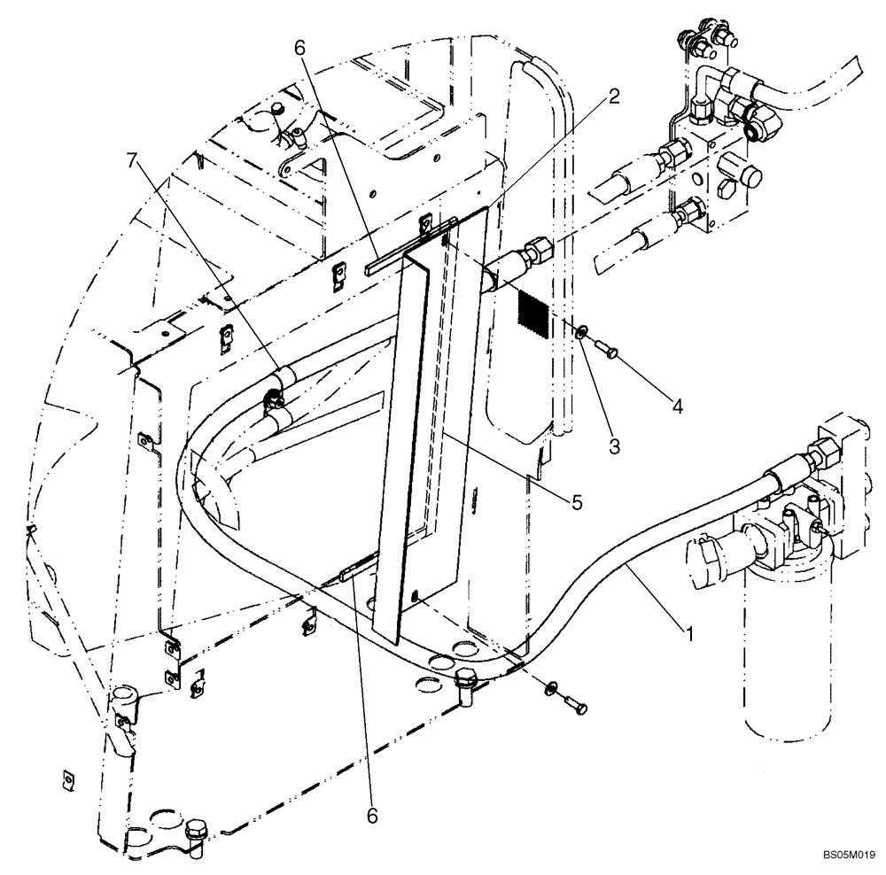 Схема запчастей Case 521D - (08-03A) - HYDRAULICS - FAN - RETURN LINES (08) - HYDRAULICS