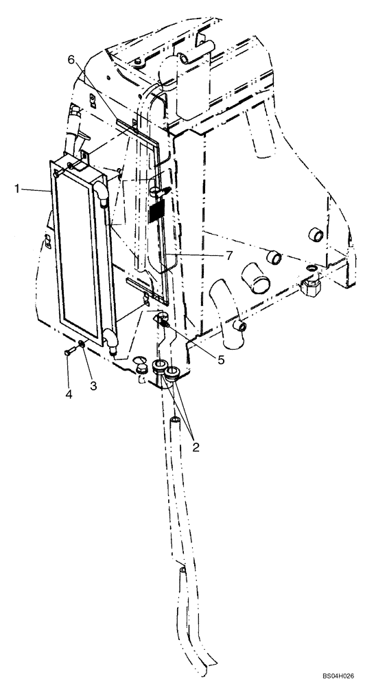 Схема запчастей Case 521D - (08-02A) - HYDRAULIC OIL COOLER (08) - HYDRAULICS